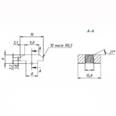 Сухарь пазовый М5 паз 8 профиль 30 20шт